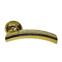 Межкомнатная дверная ручка Archie Sillur 132 cristall комбинация матового и блестящего золота