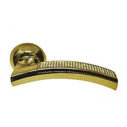 Межкомнатная дверная ручка Archie Sillur 132 cristall комбинация матового и блестящего золота