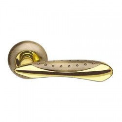 Межкомнатная дверная ручка раздельная Armadillo / Армадилло Corvus LD35-1AB/GP-7 комбинация бронзы и золота