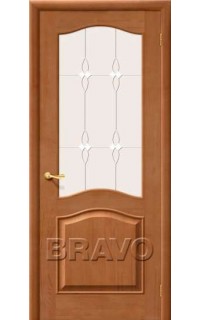 Межкомнатная дверь из массива Bravo / Браво М7ш Светлый лак полотно со стеклом