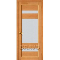 Межкомнатная дверь из массива Bravo / Браво Вега-2 Светлый орех полотно со стеклом
