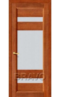 Межкомнатная дверь из массива Bravo / Браво Вега-2 Темный орех полотно со стеклом