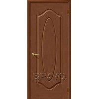 Межкомнатная шпонированная дверь Bravo / Браво Аура Орех глухое полотно