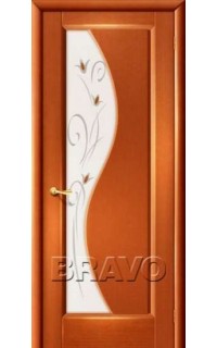 Межкомнатная шпонированная дверь Bravo / Браво Элиза анегри полотно со стеклом