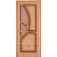 Межкомнатная шпонированная дверь Bravo / Браво Греция Дуб полотно со стеклом