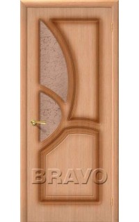 Межкомнатная шпонированная дверь Bravo / Браво Греция Дуб полотно со стеклом
