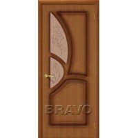 Межкомнатная шпонированная дверь Bravo / Браво Греция Орех полотно полотно с художественым стеклом