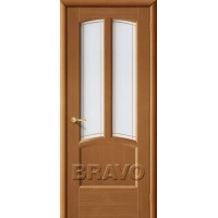 Межкомнатная шпонированная дверь Bravo / Браво Ветразь орех полотно со стеклом