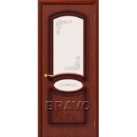 Межкомнатная шпонированная дверь Bravo / Браво Азалия Макоре полотно со стеклом