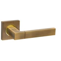 Межкомнатная дверная ручка раздельная Fuaro / Фуаро Ethno KM AB/GP-7 комбинация матовой бронзы и золота