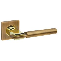 Межкомнатная дверная ручка раздельная Fuaro / Фуаро Jazz KM AB/GP-7 комбинация матовой бронзы и золота