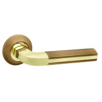 Межкомнатная дверная ручка раздельная Fuaro / Фуаро Largo RM AB/GP-7 комбинация матовой бронзы и золота