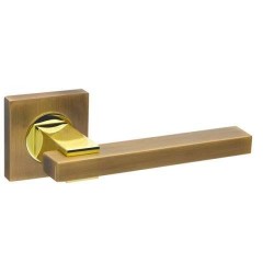 Межкомнатная дверная ручка раздельная Fuaro / Фуаро Blues KM AB/GP-7 комбинация матовой бронзы и золота