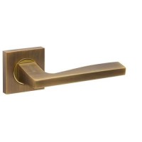 Межкомнатная дверная ручка раздельная Fuaro / Фуаро Rock KM AB/GP-7 комбинация матовой бронзы и золота