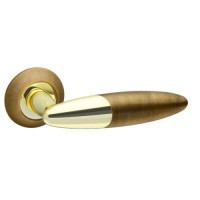 Межкомнатная дверная ручка раздельная Fuaro / Фуаро Solo RM AB/GP-7 комбинация матовой бронзы и золота