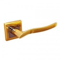 Межкомнатная дверная ручка Palidore на квадратной накладке 277 SB / PB комбинация матового золота и золота