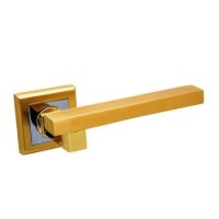 Межкомнатная дверная ручка Palidore на квадратной накладке 292 SB / PB комбинация матового золота и золота