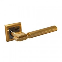 Межкомнатная дверная ручка Palidore на квадратной накладке 294 SB / PB комбинация матового золота и золота