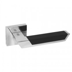Межкомнатная дверная ручка Palidore на квадратной накладке 606 BH / PC комбинация черного никеля и хрома