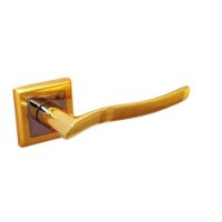 Межкомнатная дверная ручка Palidore на квадратной накладке A-277 SB / PB комбинация матового золота и золота