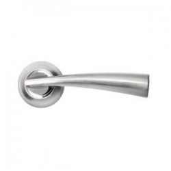 Межкомнатная дверная ручка Руцетти / Rucetti RAP 18 SN / CP белый никель / полированный хром
